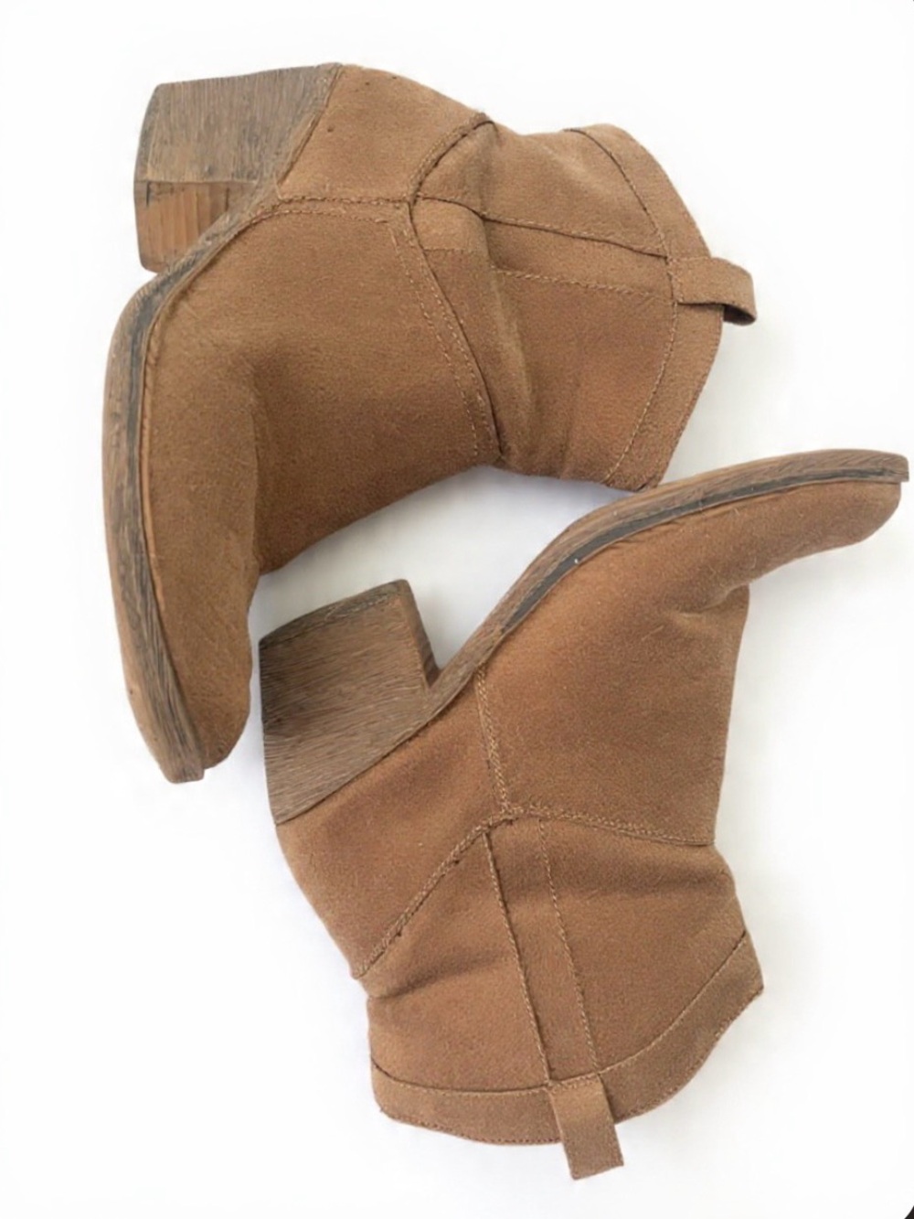 🍓 K9  Brown Suede Ankle Boots - Casual Block Heel